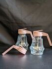 Lot Vintage Federal Tool Corp Housewares Glass Syrup Pitcher Dispenser Pink