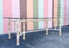 Vintage Mcguire Bamboo Rattan Rectangular Dining Table