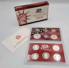 2001-s United States Mint Silver Proof Set 10-coins W 5 States Quarters Ogp coa