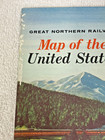 Vintage 1958 Great Northern Railway Fold Out United States Map