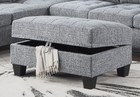 Tufted Storage Ottoman Bench Gray Fabric 36    Lift Top Footstool Seat W  Hidden S
