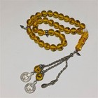 Rare Amber-style Islamic Prayer Beads 33 Misbaha With Insect Inclusions Handmade