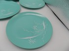 Set Of 12 Vintage Texas Ware Turquoise  lily  Salad dessert Plates 6    Platter