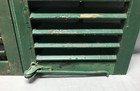 Antique Pair Shabby Green House Window Wood Louvered Shutters 14x25 Old 1613-24b