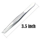  3 Pack  Slant Tweezers - Precision Stainless Steel Tip Silver Tone 