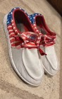 Heydude Wally Tri Patriotic Usa Flag Canvas Loafer Shoes Men   s Us 8 Eu 39