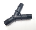  2  Two 1 2  Nylon Wye Y 3-way Barb Black Tube Connector Fittings