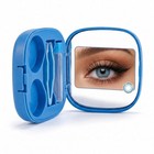 Travel Size Contact Lens Case With Cleaner  Applicator Tool Kit   Mirror - Blue