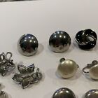 Lot Of 7 Vintage - Modern Earrings Clip On Clipon Screw On 3 Signed