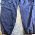 Gap Pants Mens Large Blue Cargo Linen Blend Drawstring Elastic Waist Pockets