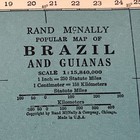 Antique 1944 Map Of Brazil   Guianas 14   x11   