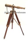 Nautical Brass Telescope With Wooden Tripod Scope Pirate Spyglass Decor Gift