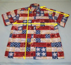 Flowered Shirt American Patriotic Casual Men s Large Usa July 4th