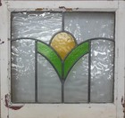 Abstract Midsize Old English Leaded Stained Glass Window 22 75  X 21 5 