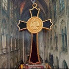 St  Benedict Rosary Cross Necklace Gold   Silver 7 7cm Religious Pendant Used