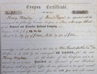Old 1860 First Mortgage Bond Somerset   Kennebec Railroad Co Coupon Certificate