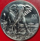 1997 Zambia 100 Kwacha Bull Elephant Bu Proof-lk African Wildlife Cuni No Silver