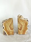 Vintage Natural Stone Bookends Beautiful Calcite