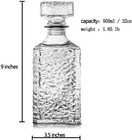 Whiskey Decanter With Airtight Geometric Stopper 32oz Liquor Decanter glass