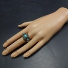 Very Old Vintage Signed Navajo Turquoise Sterling Silver Cigar Band Ring Size 11