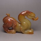 Ancient Chinese Han Dynasty Hetian Ancient Jade Carving Beast Statue
