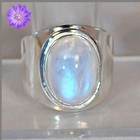 Handmade Rainbow Moonstone Gemstone Ring 925 Sterling Silver Jewelry Gift Women