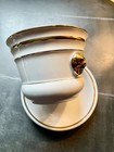 Vintage White   Gold Porcelain Planter With Matching Saucer   Seltmann Weiden