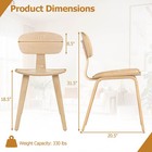 Modern Dining Chair Set Of 4 W wide Seat   Curved Backrest  Adjustable Foot Pads