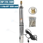 2hp 4  Deep Well Submersible Pump 220v 37 Gpm 427ft Max 100ft Cord 12 Stage 60hz