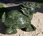 5 5  Dragon Turtle Natural Green Jade Feng Shui Hand Carved Statue Sculpturebixi