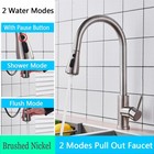 Brushed Nickel Kitchen Faucet Swivel Single Handle Sink Pull Down Sprayer Mixer