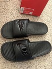 Nike Benassi Jdi Men s Black Slip-on Slide Sandals Us 14 Logo Accent  brand New 