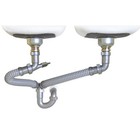 Snappy Trap Dk-110-ah Pvc Gray Double Bowl All-in-one Sink Drain Kit 22 L In 