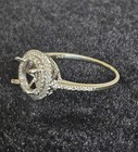 14k White Gold Semi-mount Pave Diamond Halo Engagement Ring Mounting
