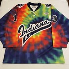 Game Worn Todd Mcilrath Indiana Ice Ushl Hockey Jersey Used Vintage Indy Xl