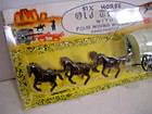 Vintage Miniature Die Cast Metal Old Timer Six Horse Covered Wagon Esco Imports