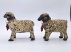 Vintage The Country House Collection Sheep Lamb Primitive Folk Art Pair Stars