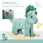 Kids Plush Ride-on Rocking Horse Triceratops-shaped Plush Toy Rocker With