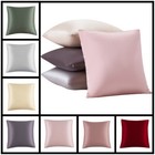 100  Mulberry Silk Throw Pillowcase Solid Square Sofa Car Cushion Cover Decorate