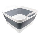 Dish Basin Collapsible With Drain Plug Carry Handles For 9l Large Gray