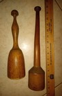 2   Vintage Antique Wooden Primitive Potato Mashers Wood  Kitchen Utensils Tools