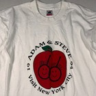 Vtg Single Stitch T Shirt Mens L  Adam Steve White 1994 Nyc Fruit Of The Loom