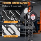 1 Ton Chain Hoist 10 Ft Lift Heavy Duty Steel Manual Block Lifting