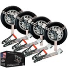 Heavy-duty Car Tie Down Straps With Flat Hooks - 2  X 96  - 4 Pack - 3 300 Lb Ca