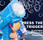 Automatic Bubble Gun Blower  69-hole Bubble Machine For Kids Toy   Led Light