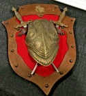 Vintage Medieval-style Wall Plaque And Coat Of Arms 13  X 10  X 2 1 2 