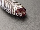 Pair Antique Venetian Feather Trade Beads - Rare Oxblood   Amber Glass - 19th C 