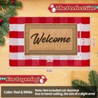 Christmas Plaid Rug 27 5 X 43 Inches  Hand-woven 2 3  X 3 6  Red And White
