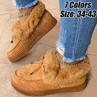 Womens Ankle Moccasin Slippers Winter Warm Loafers Faux Fur Lined Booties Size