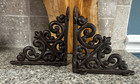 Antique Style 5    Shelf Brackets braces cast Iron pair